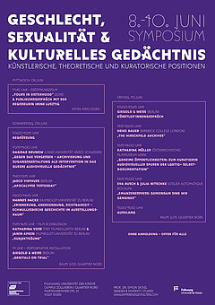 Programm-Plakat Symposium Geschlecht, Sexualität und kulturelles Gedächtnis SoSe 2022