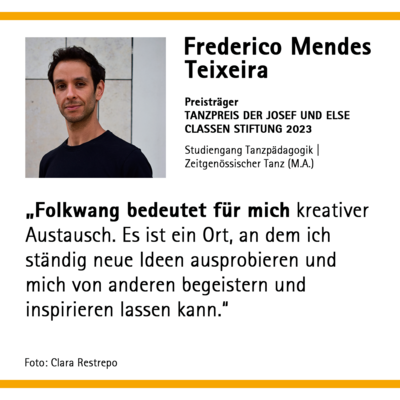 Frederico Mendes Texeira TANZPREIS DER JOSEF UND ELSE CLASSEN STIFTUNG 2023