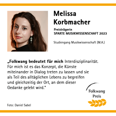 Melissa Korbmacher Folkwang PREIS SPARTE MUSIKWISSENSCHAFT 2023 z