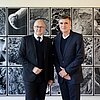 Prof. Dr. Steffen Siegel und Prof. Mischa Kuball, Stellvertretender Sekretär der Klasse der Künste, Foto: Nordrhein-Westfälische Akademie der Wissenschaften und der Künste | Fotografin: Bettina Engel-Albustin, 2024